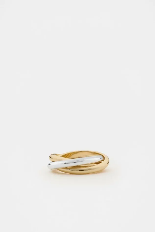 Women Jewellery Seed Heritage Mixed Looped Links Ring Silver Gold