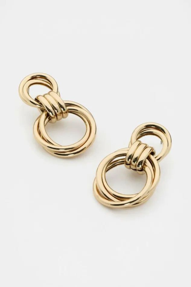 Women Jewellery Seed Heritage Statement Loop Earring Gold