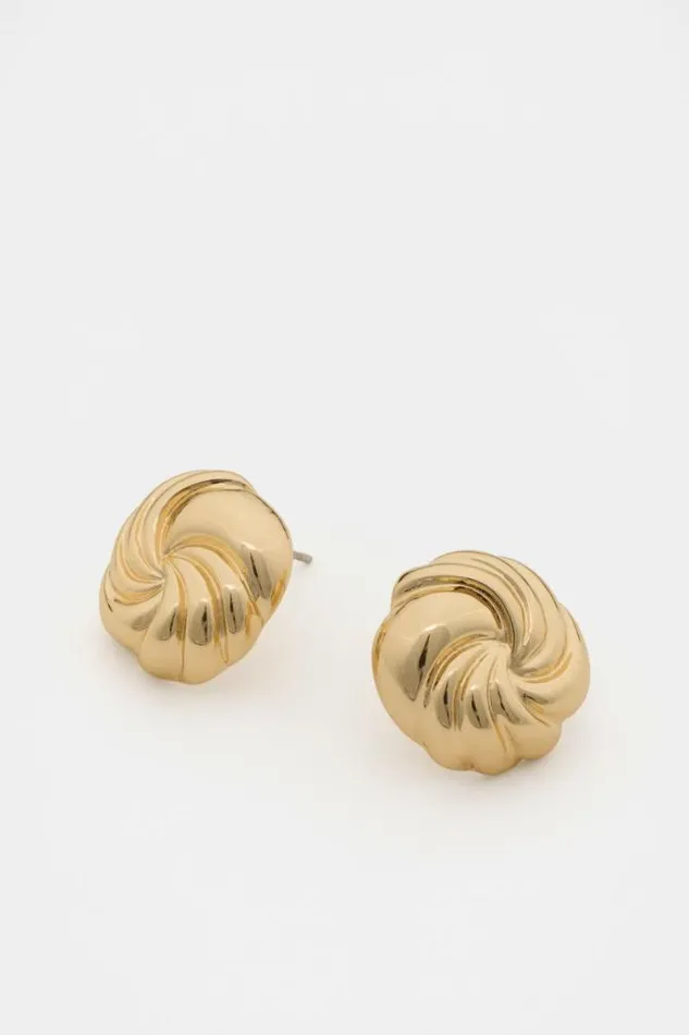 Women Jewellery Seed Heritage Vintage Swirl Stud Gold