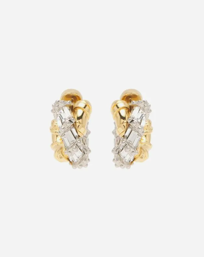 Women Jewelry Lanvin Baguette Mlodie Earrings Goldcrystal