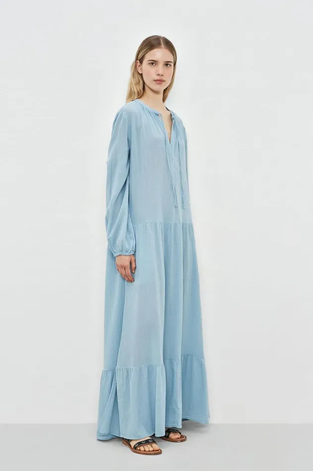 Women JOANNA 8211 Cotton Dress 8211 Avio Massimo Alba Dresses and Skirts