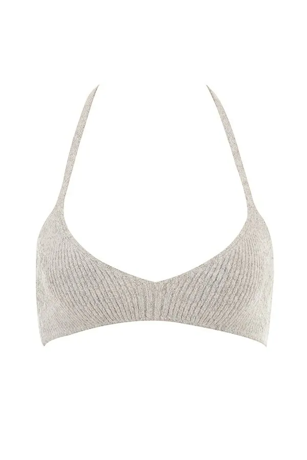 Women Jolene Oatmeal Ribbed Knit Bralette House Of CB Tops Women Jolene Oatmeal Ribbed Knit Bralette House Of CB Tops