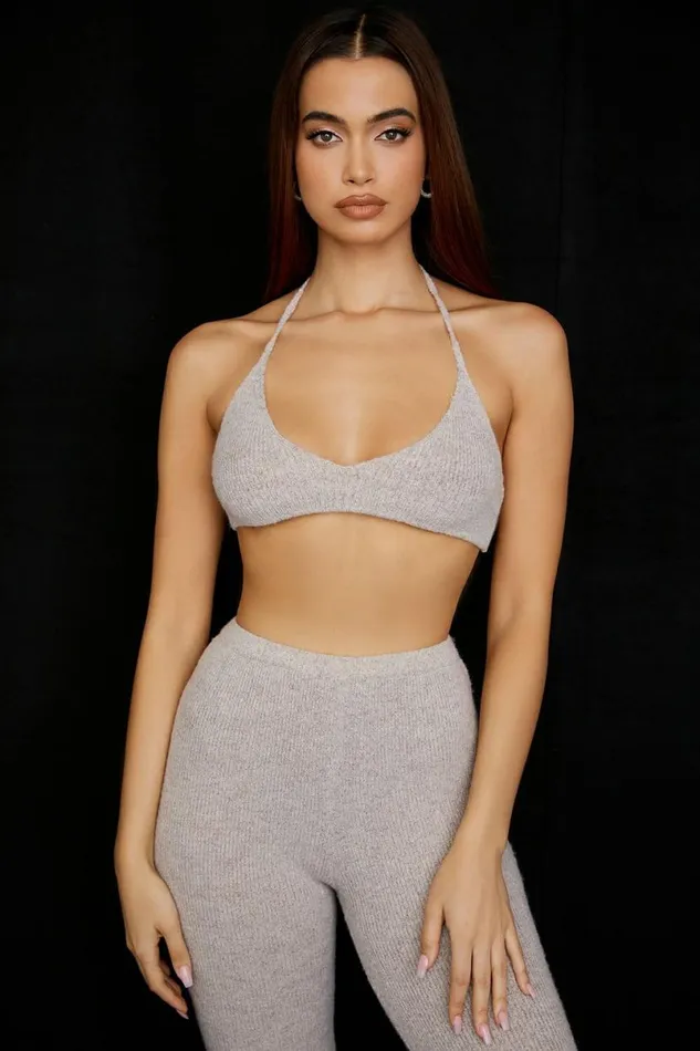 Women Jolene Oatmeal Ribbed Knit Bralette House Of CB Tops Women Jolene Oatmeal Ribbed Knit Bralette House Of CB Tops