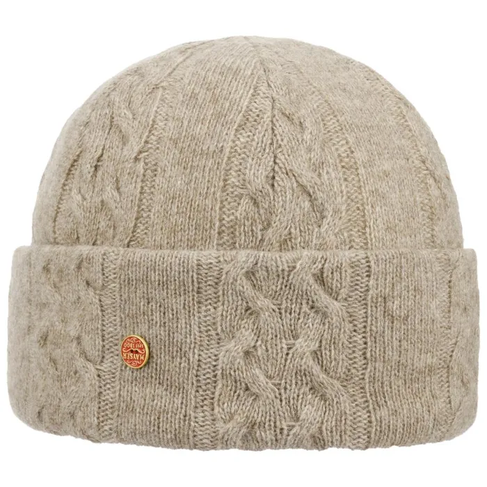 Women Joyce Cable Knit Beanie Beige Mayser Beanie Hats