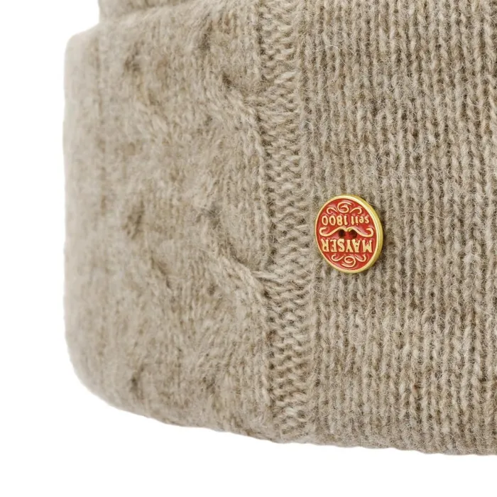 Women Joyce Cable Knit Beanie Beige Mayser Beanie Hats Women Joyce Cable Knit Beanie Beige Mayser Beanie Hats