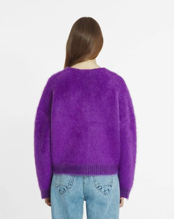 Women Knitwear Lanvin Brushed Mohair Cardigan Anemone Women Knitwear Lanvin Brushed Mohair Cardigan Anemone