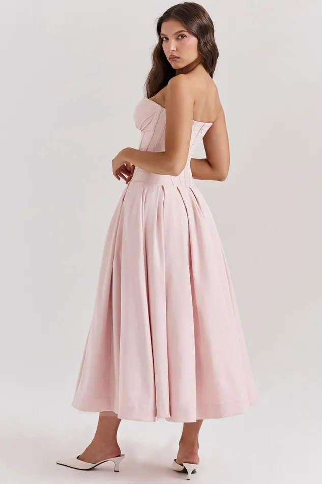 Women Lady Ballerina Pink Strapless Midi Dress House Of CB Dresses Women Lady Ballerina Pink Strapless Midi Dress House Of CB Dresses