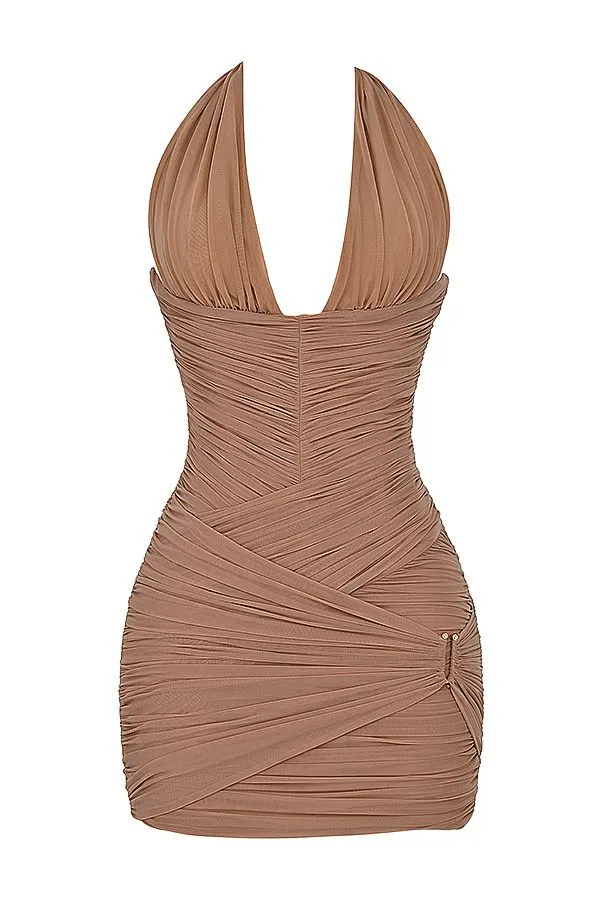 Women Laetitia Hazelnut Gathered Mini Dress House Of CB Dresses