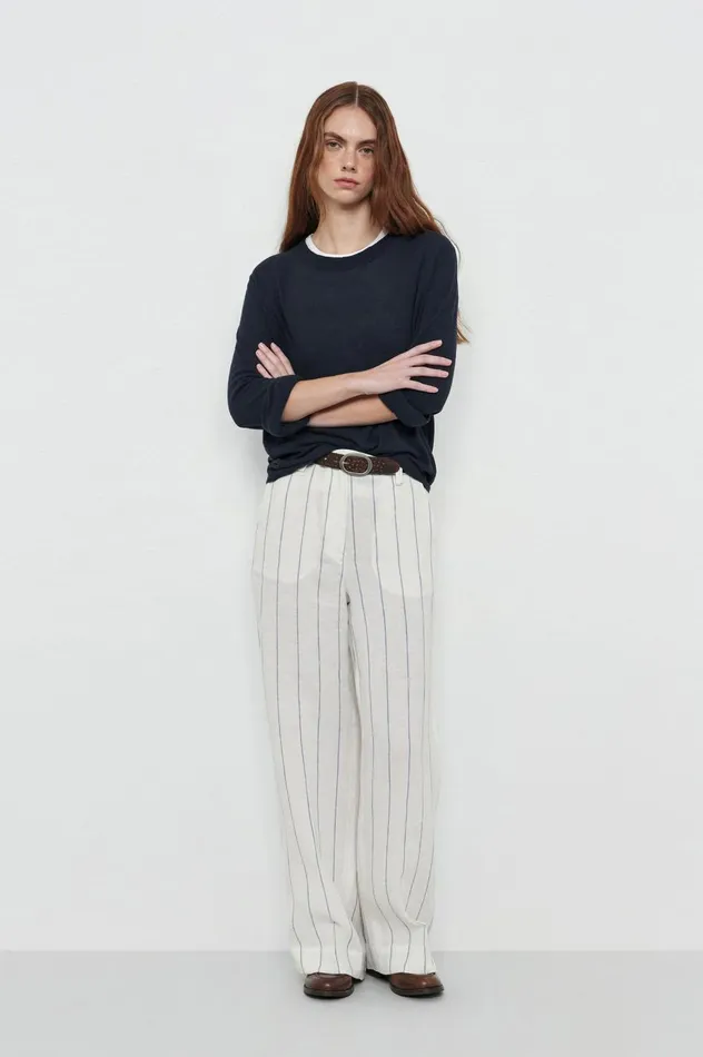 Women LAMIA 8211 Linen Trousers 8211 Azzurro Massimo Alba Trousers and Shorts Women LAMIA 8211 Linen Trousers 8211 Azzurro Massimo Alba Trousers and Shorts