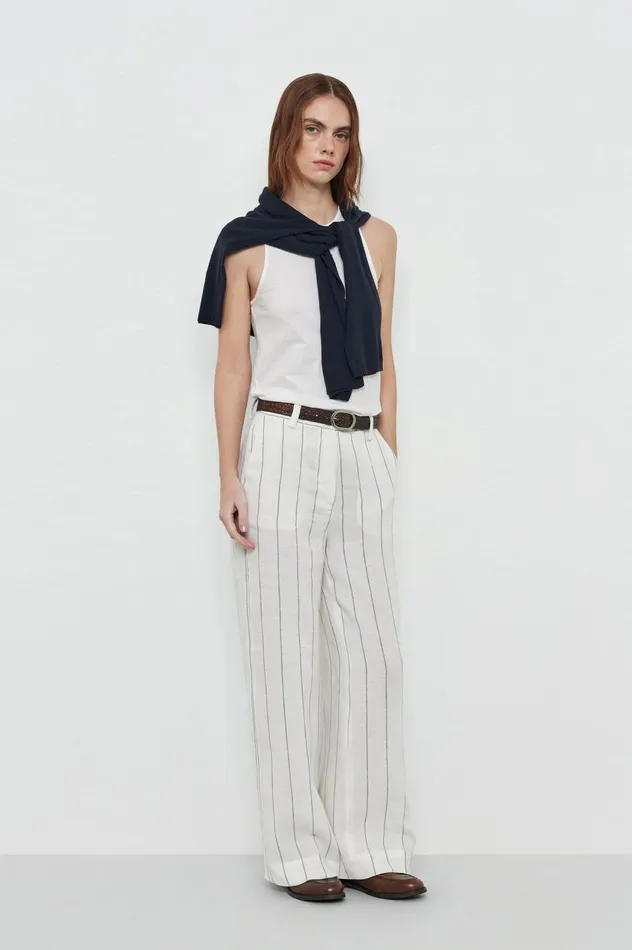 Women LAMIA 8211 Linen Trousers 8211 Azzurro Massimo Alba Trousers and Shorts Women LAMIA 8211 Linen Trousers 8211 Azzurro Massimo Alba Trousers and Shorts