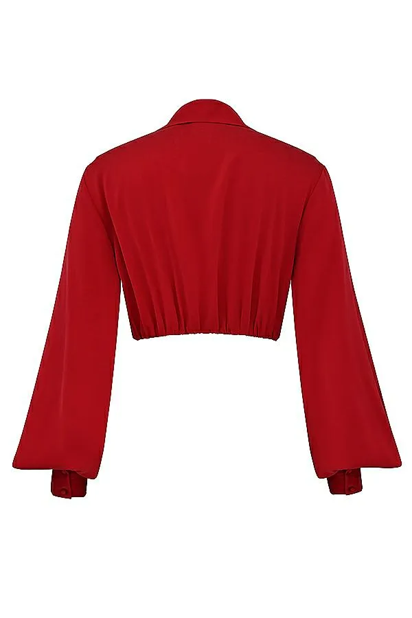 Women Laraine Cherry Silk Blouson Top House Of CB Tops
