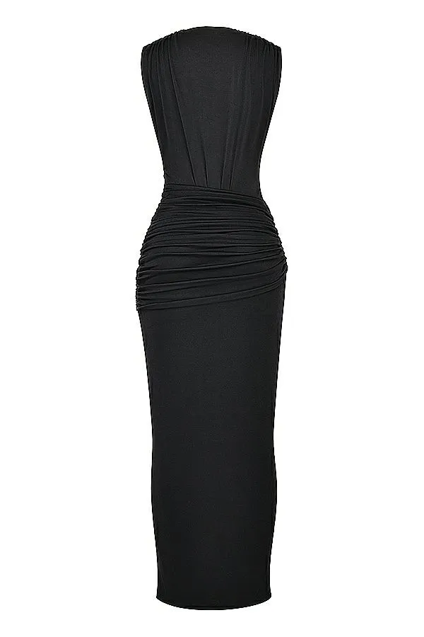 Women Larelle Black Plunge Maxi Dress House Of CB Dresses