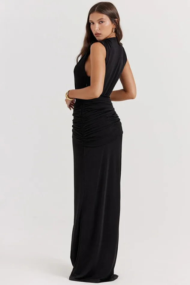Women Larelle Black Plunge Maxi Dress House Of CB Dresses
