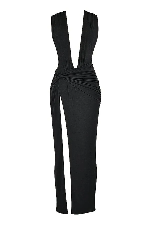 Women Larelle Black Plunge Maxi Dress House Of CB Dresses