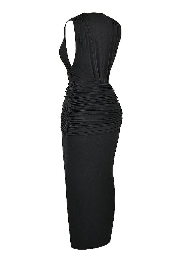 Women Larelle Black Plunge Maxi Dress House Of CB Dresses