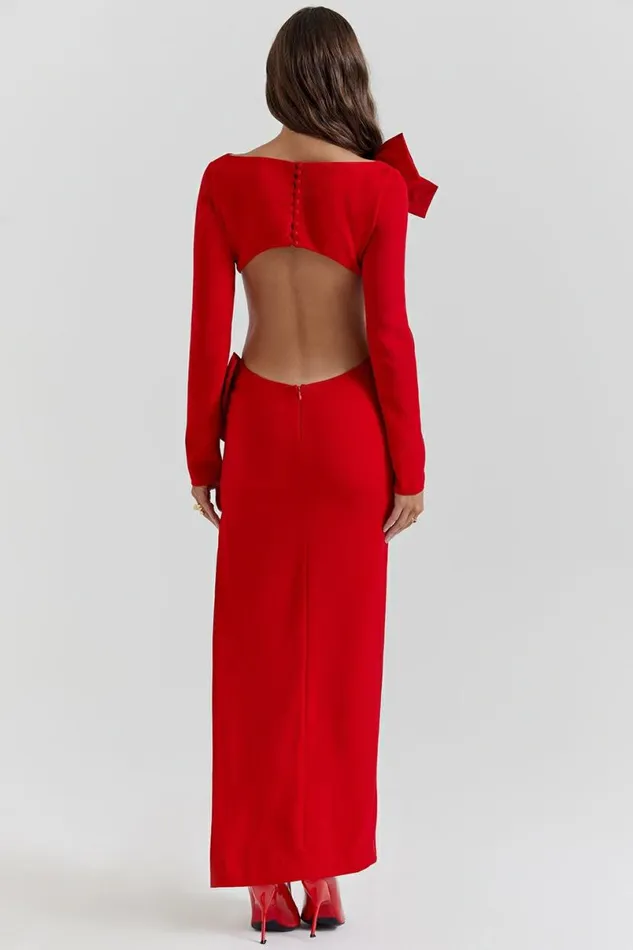 Women Lavele Red Bow Maxi Dress House Of CB Dresses