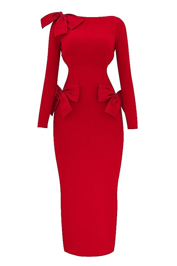 Women Lavele Red Bow Maxi Dress House Of CB Dresses