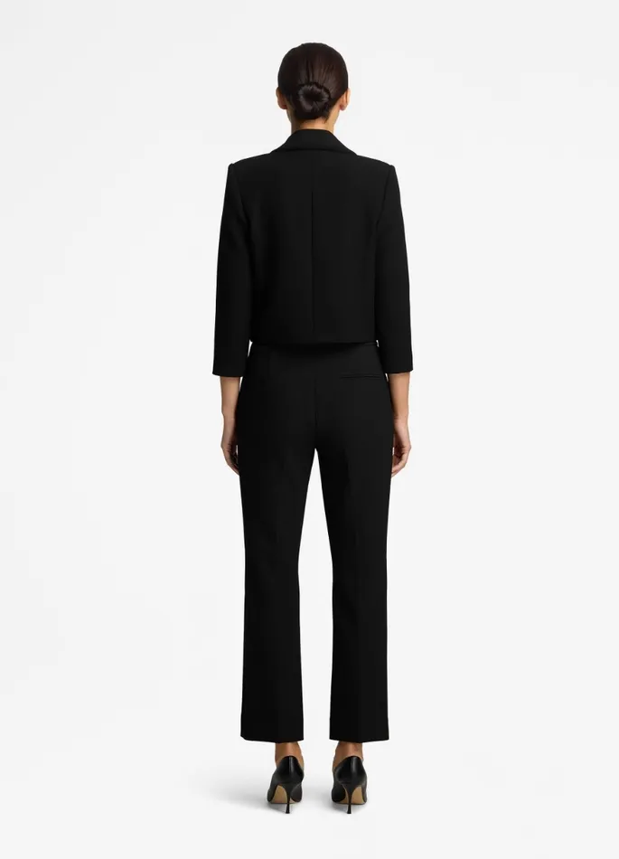 Women Light Jackets St John Stretch Crepe Single Button Jacket Black Women Light Jackets St John Stretch Crepe Single Button Jacket Black
