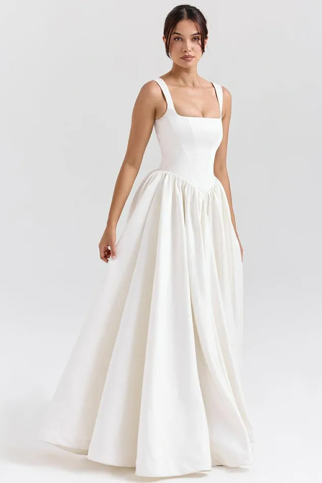 Women Lillianna Ivory Italian Satin Corset Bridal Gown House Of CB Dresses
