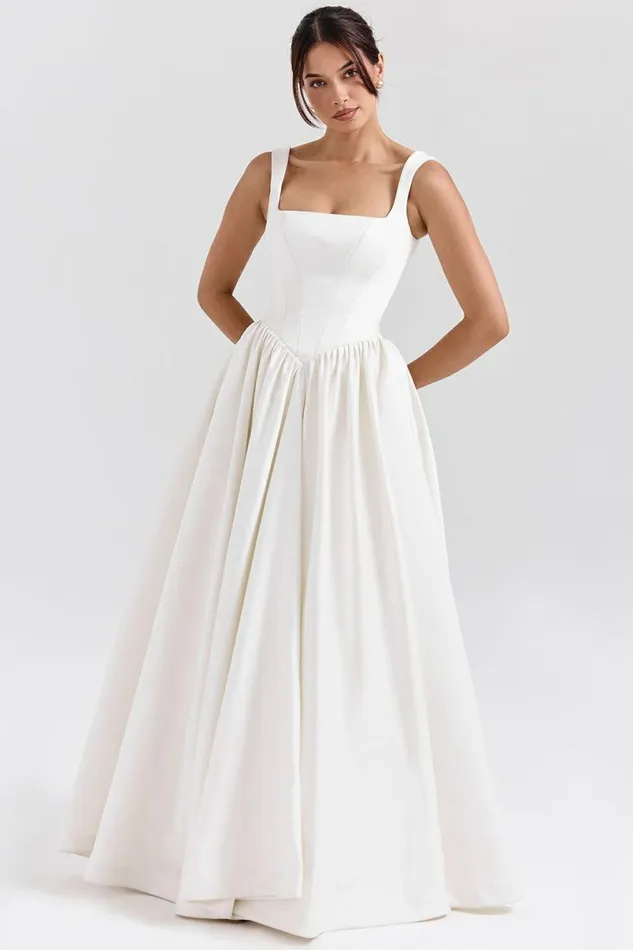 Women Lillianna Ivory Italian Satin Corset Bridal Gown House Of CB Dresses