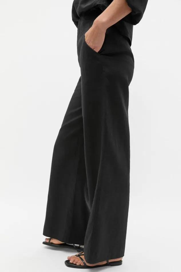 Women Linen Seed Heritage Core Linen Waisted Pant Black