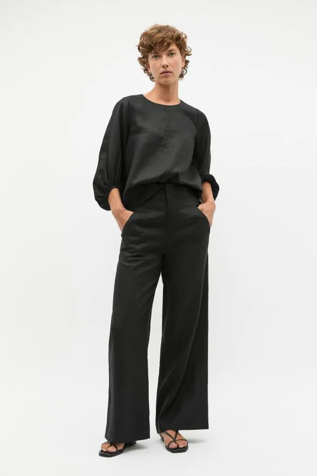Women Linen Seed Heritage Core Linen Waisted Pant Black