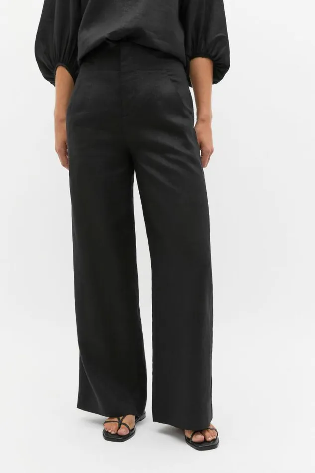 Women Linen Seed Heritage Core Linen Waisted Pant Black