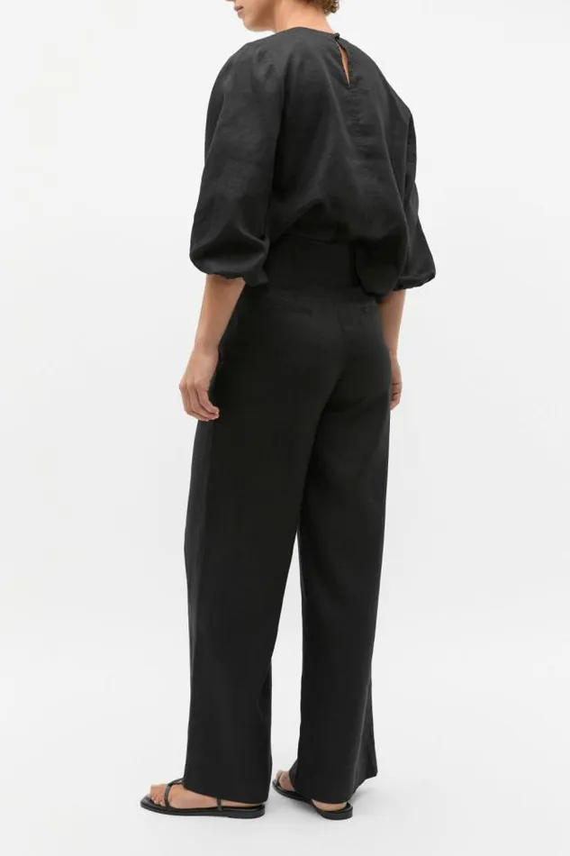 Women Linen Seed Heritage Core Linen Waisted Pant Black