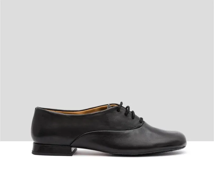 Women Low Heel Audley Shoes Low Heel Leather Shoe Idris Black