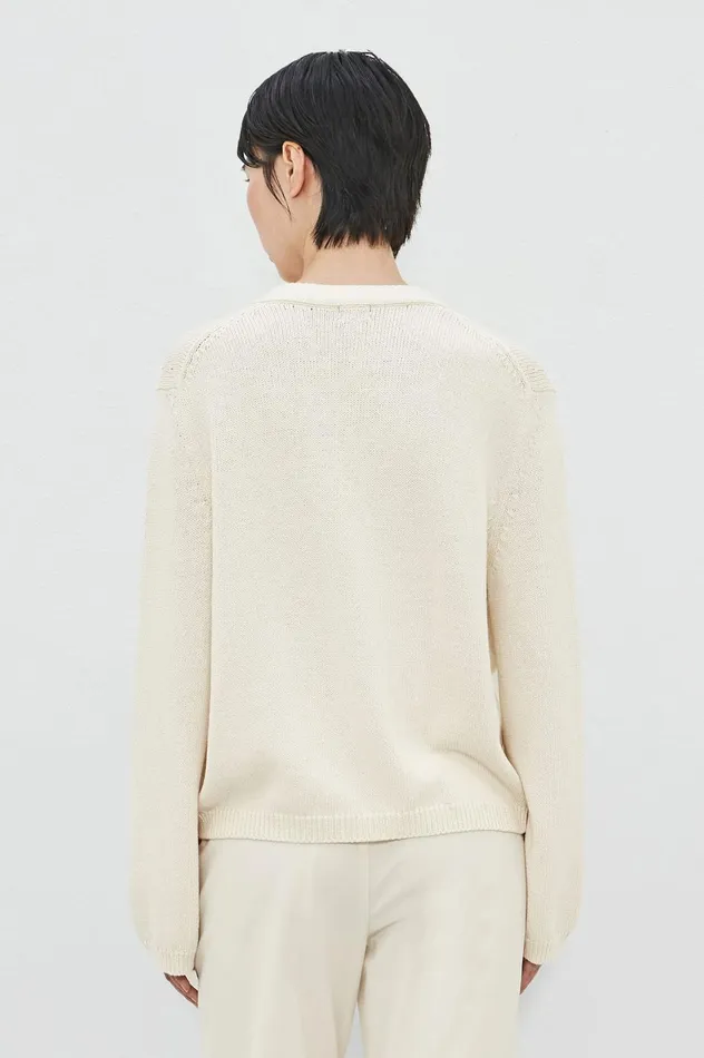 Women LUDOVICA 8211 Cotton Silk Cardigan 8211 Latte Massimo Alba Knitwear