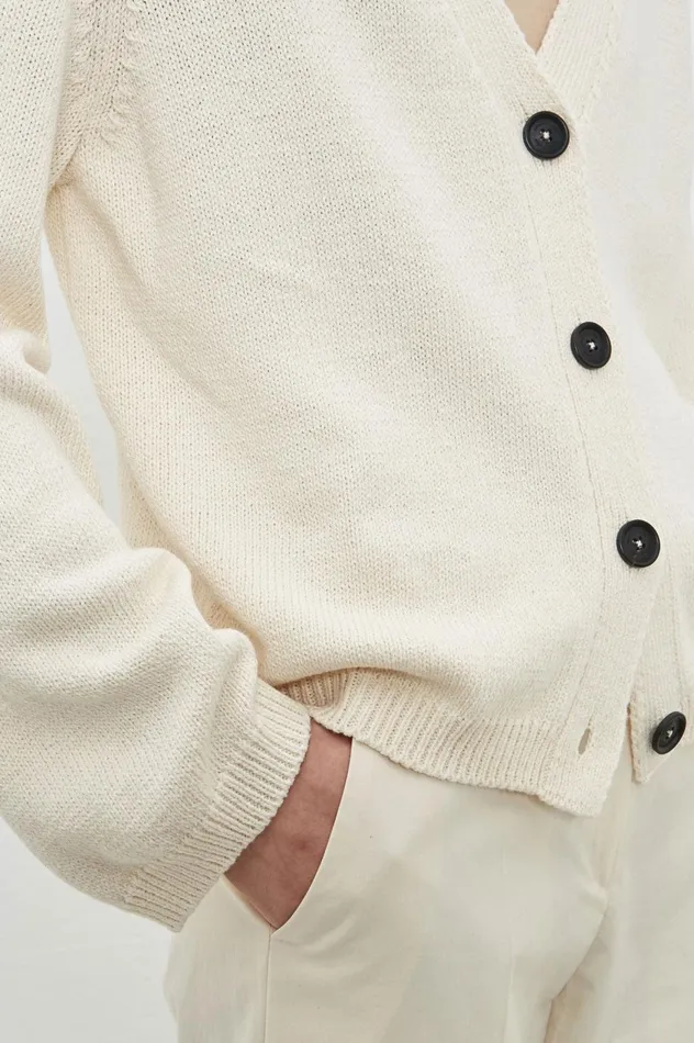 Women LUDOVICA 8211 Cotton Silk Cardigan 8211 Latte Massimo Alba Knitwear