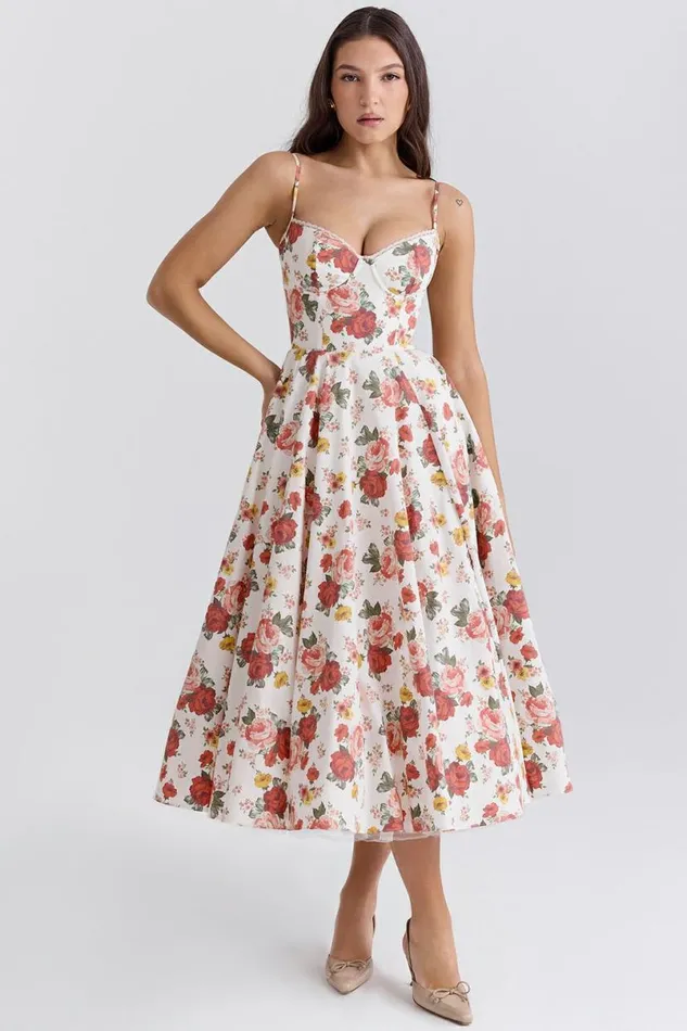 Women Mademoiselle Italian Rose Print Tulle Midi Dress House Of CB Dresses Women Mademoiselle Italian Rose Print Tulle Midi Dress House Of CB Dresses