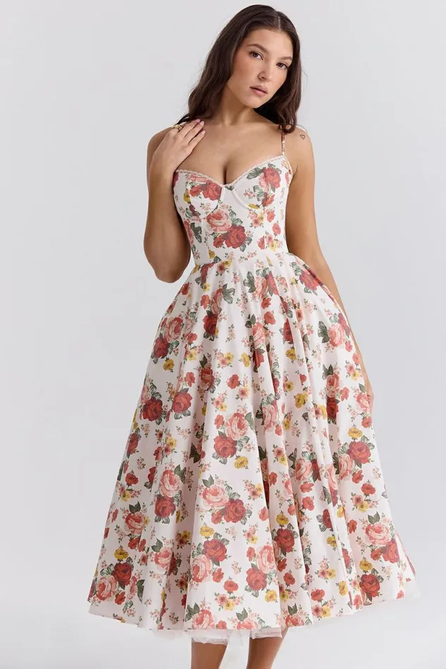 Women Mademoiselle Italian Rose Print Tulle Midi Dress House Of CB Dresses Women Mademoiselle Italian Rose Print Tulle Midi Dress House Of CB Dresses