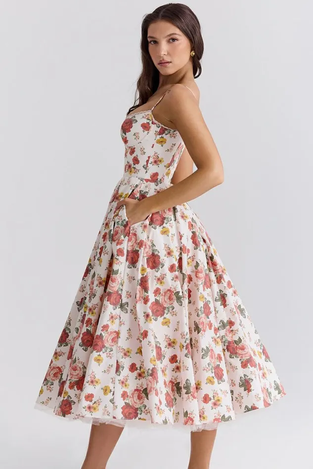 Women Mademoiselle Italian Rose Print Tulle Midi Dress House Of CB Dresses Women Mademoiselle Italian Rose Print Tulle Midi Dress House Of CB Dresses