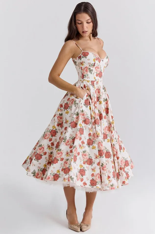 Women Mademoiselle Italian Rose Print Tulle Midi Dress House Of CB Dresses Women Mademoiselle Italian Rose Print Tulle Midi Dress House Of CB Dresses