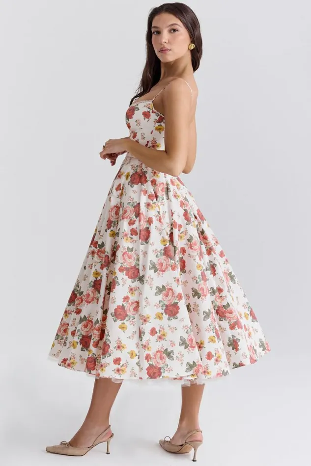 Women Mademoiselle Italian Rose Print Tulle Midi Dress House Of CB Dresses Women Mademoiselle Italian Rose Print Tulle Midi Dress House Of CB Dresses