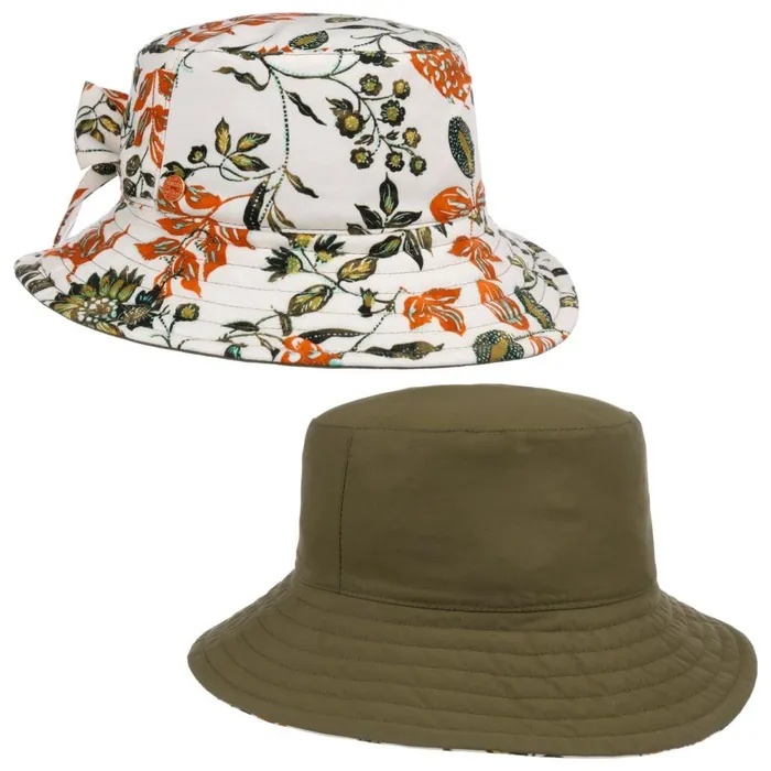 Women Malu Floral Reversible Hat Olive Mayser Bucket Hats