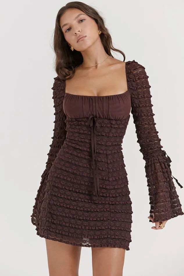 Women Marisa Espresso Lace Dress House Of CB Dresses
