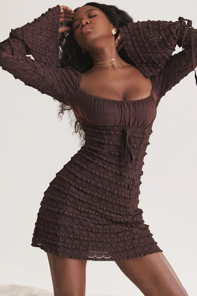 Women Marisa Espresso Lace Dress House Of CB Dresses