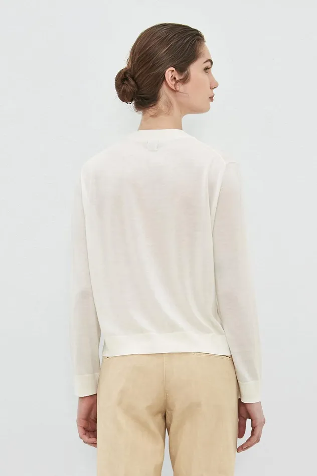 Women MARISSA 8211 Summer Cashmere Crew Neck Sweater 8211 Gesso Massimo Alba Knitwear Women MARISSA 8211 Summer Cashmere Crew Neck Sweater 8211 Gesso Massimo Alba Knitwear
