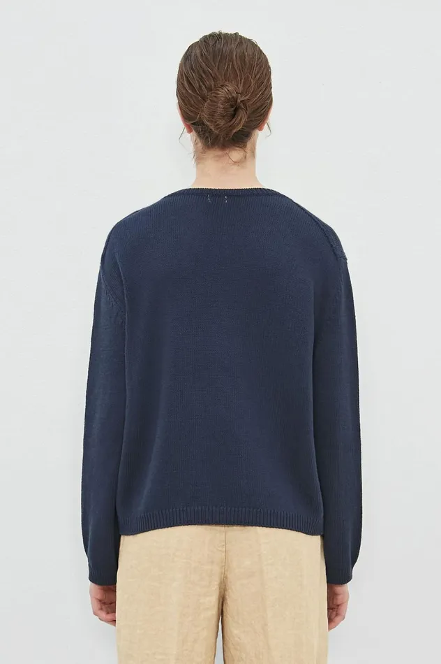 Women MATILDE 8211 Cotton Silk Crewneck Sweater 8211 Blu Massimo Alba Knitwear Women MATILDE 8211 Cotton Silk Crewneck Sweater 8211 Blu Massimo Alba Knitwear