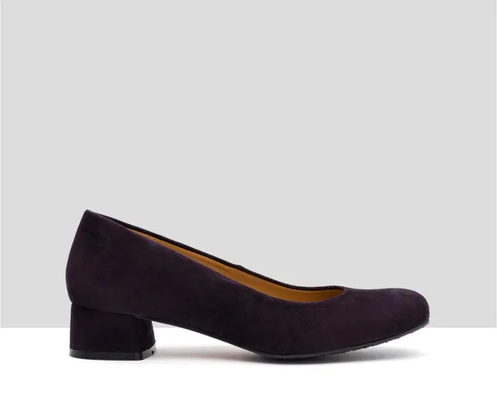 Women Medium Heel Audley Shoes Low Heel Leather Shoe Isela Purple