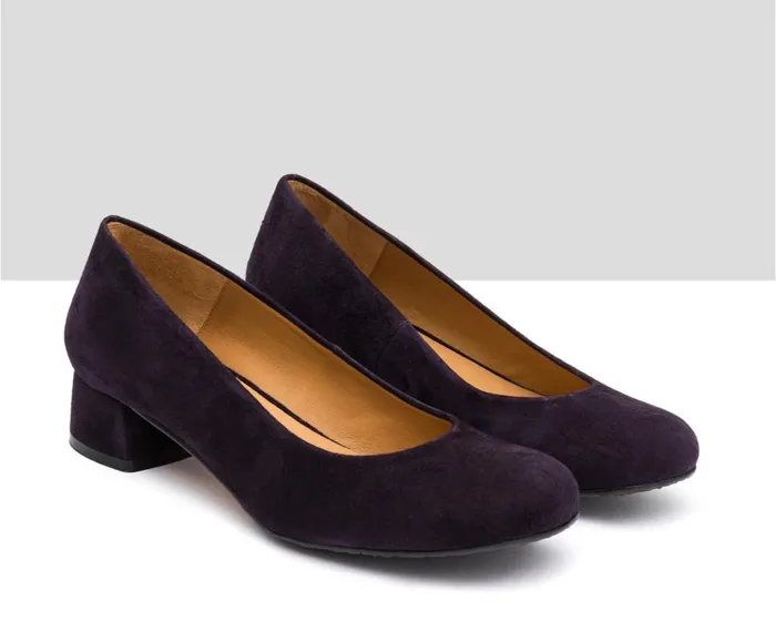 Women Medium Heel Audley Shoes Low Heel Leather Shoe Isela Purple