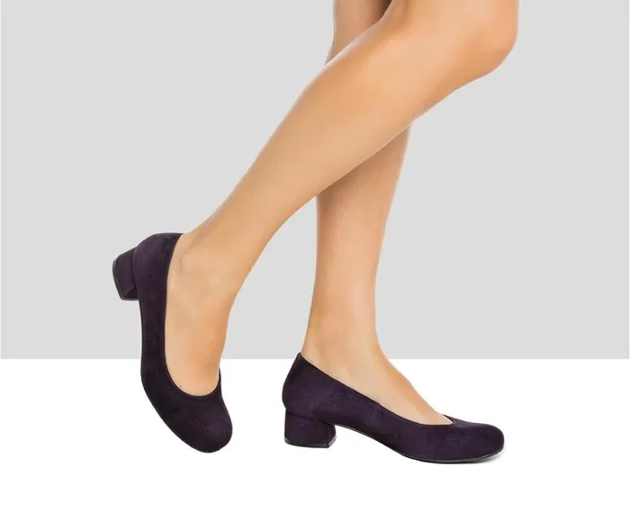 Women Medium Heel Audley Shoes Low Heel Leather Shoe Isela Purple
