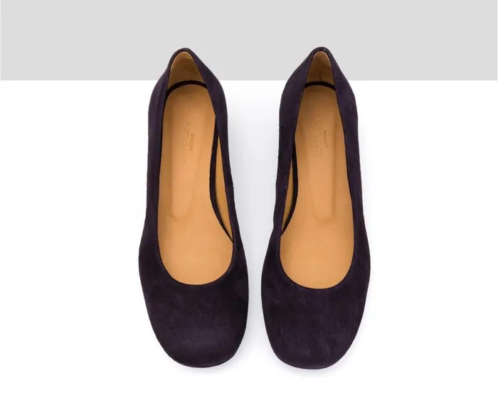 Women Medium Heel Audley Shoes Low Heel Leather Shoe Isela Purple