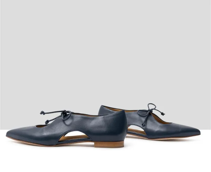 Women Medium Heel Audley Shoes Low Heel Leather Shoe Jazmin Blue