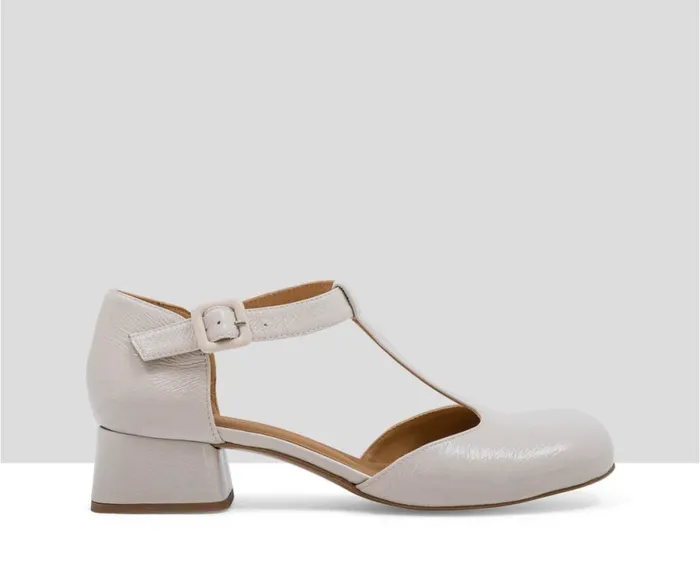 Women Medium Heel Audley Shoes Low Heel Leather Shoe Laika Bone