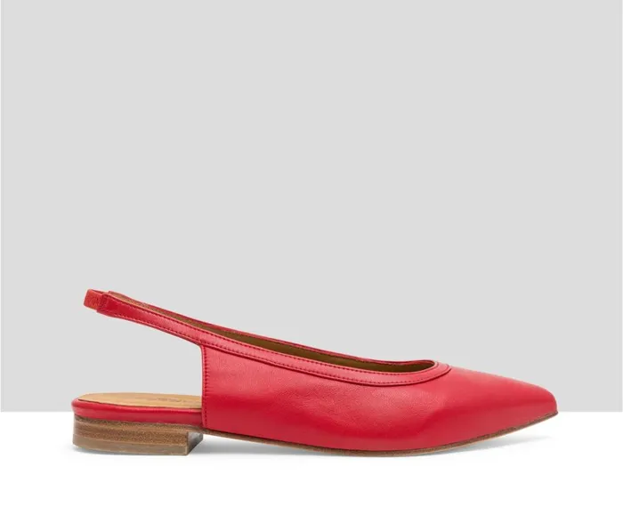 Women Medium Heel Audley Shoes Low Heel Leather Shoe Lexa Red