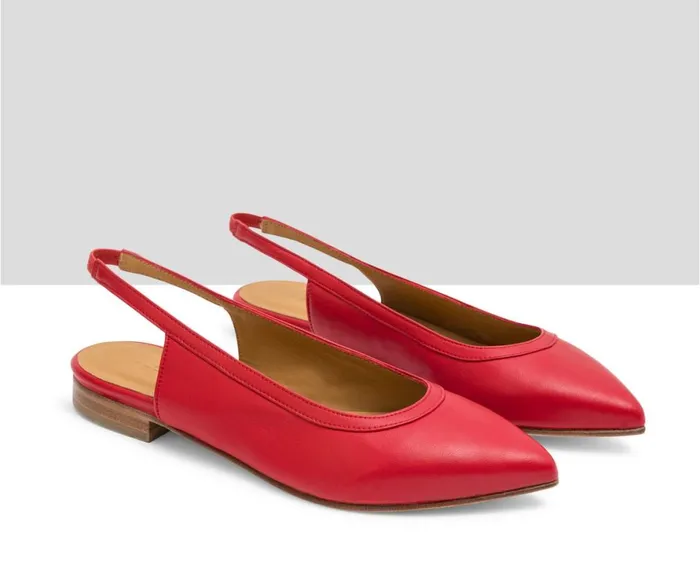 Women Medium Heel Audley Shoes Low Heel Leather Shoe Lexa Red