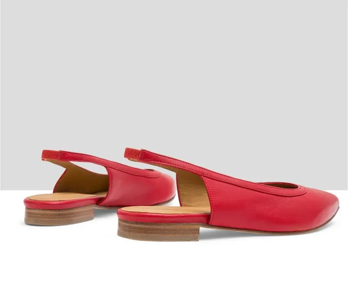 Women Medium Heel Audley Shoes Low Heel Leather Shoe Lexa Red